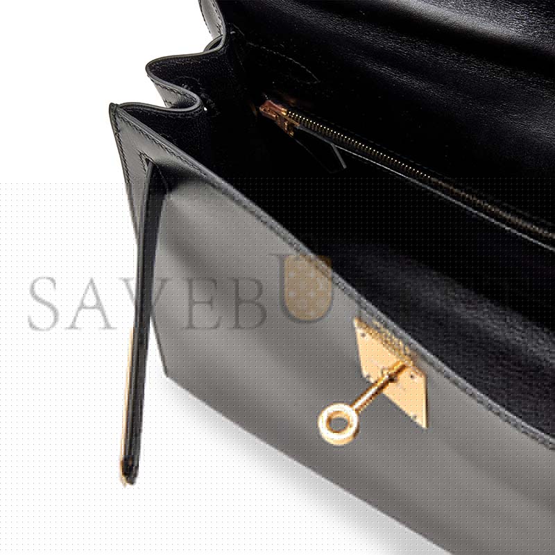 HERMÈS MASTER BLACK BOX KELLY 28 GOLD HARDWARE (28*22*10cm)